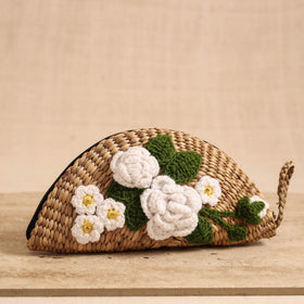 Handcrafted Crochet Work Natural Water Hyacinth Clutch for Women 05