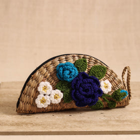Handcrafted Crochet Work Natural Water Hyacinth Clutch for Women 07