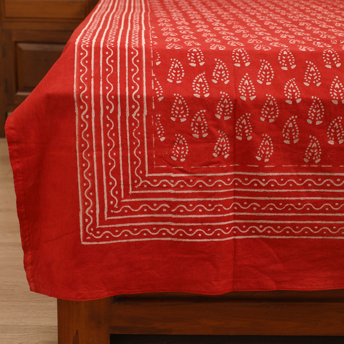 Pipad Hand Block Print Single Bedsheet with 1 Pillow Cover Set (90 x 60 in) 09