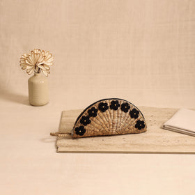 Handcrafted Crochet Work Natural Water Hyacinth Clutch for Women 08
