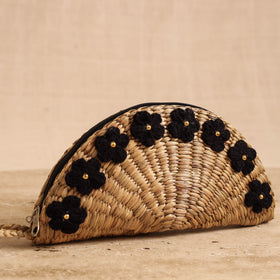 Handcrafted Crochet Work Natural Water Hyacinth Clutch for Women 08
