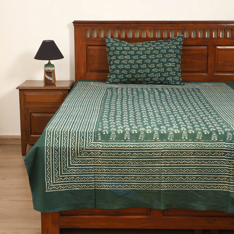 Pipad Hand Block Print Single Bedsheet with 1 Pillow Cover Set (90 x 60 in) 08