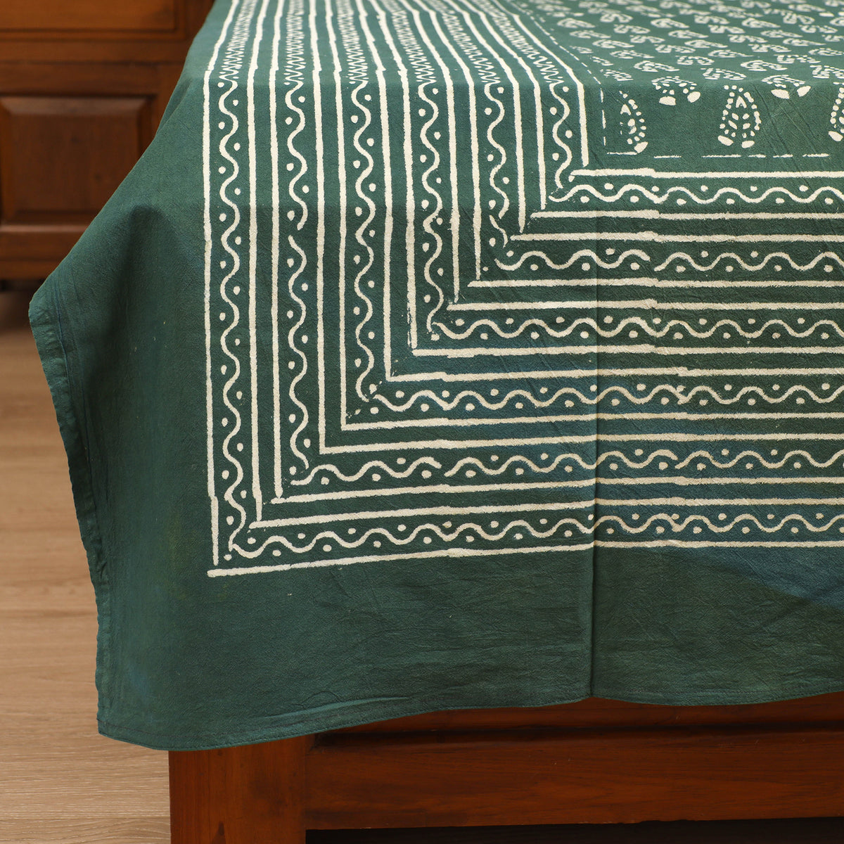 Pipad Hand Block Print Single Bedsheet with 1 Pillow Cover Set (90 x 60 in) 08
