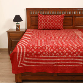 Pipad Hand Block Print Single Bedsheet with 1 Pillow Cover Set (90 x 60 in) 07