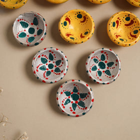 Decorative handpainted clay diya (set of 10) 37