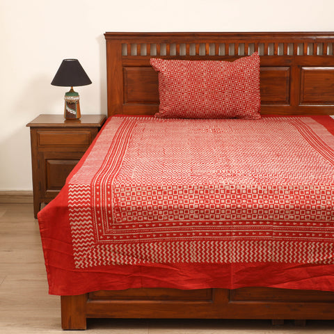 Pipad Hand Block Print Single Bedsheet with 1 Pillow Cover Set (90 x 60 in) 05