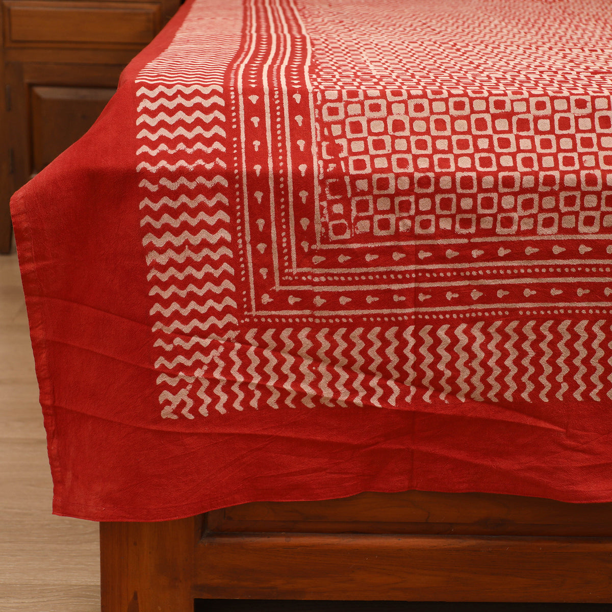 Pipad Hand Block Print Single Bedsheet with 1 Pillow Cover Set (90 x 60 in) 05