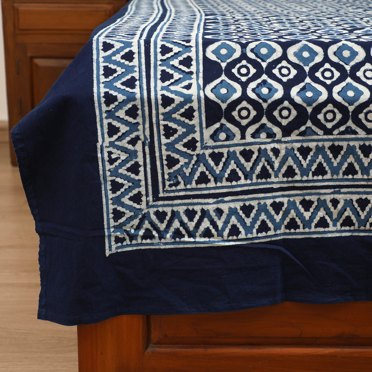 Pipad Hand Block Print Single Bedsheet with 1 Pillow Cover Set (90 x 60 in) 04