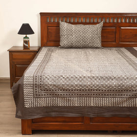 Pipad Hand Block Print Single Bedsheet with 1 Pillow Cover Set (90 x 60 in) 03