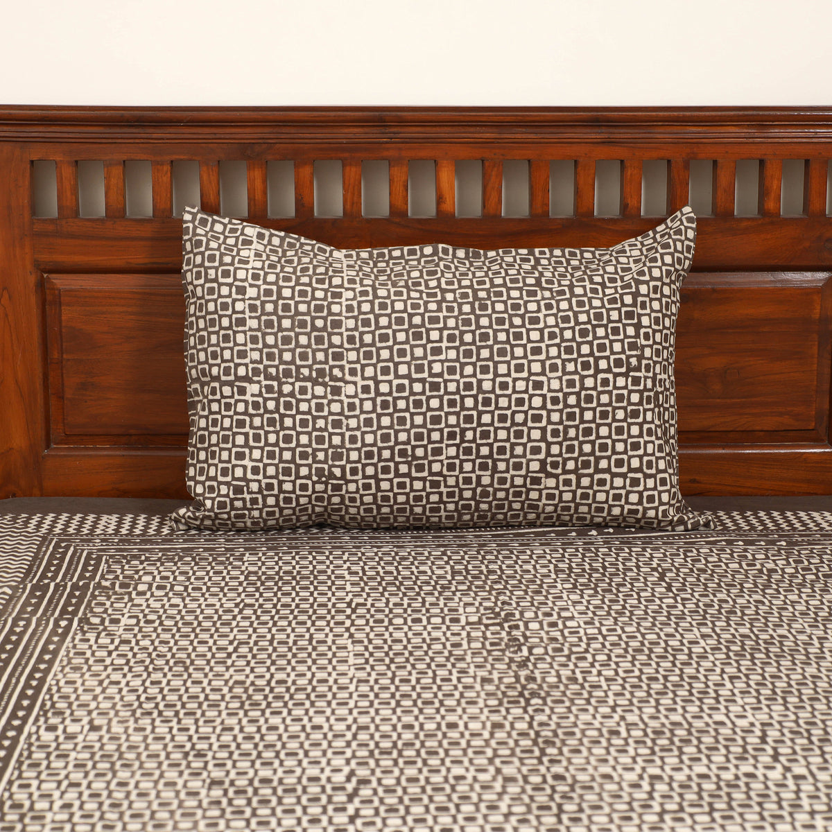 Pipad Hand Block Print Single Bedsheet with 1 Pillow Cover Set (90 x 60 in) 03