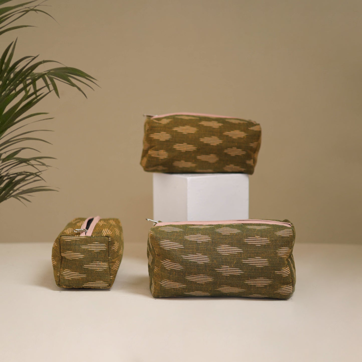 Handcrafted Fabric Toiletry Bags (Set of 3) 06