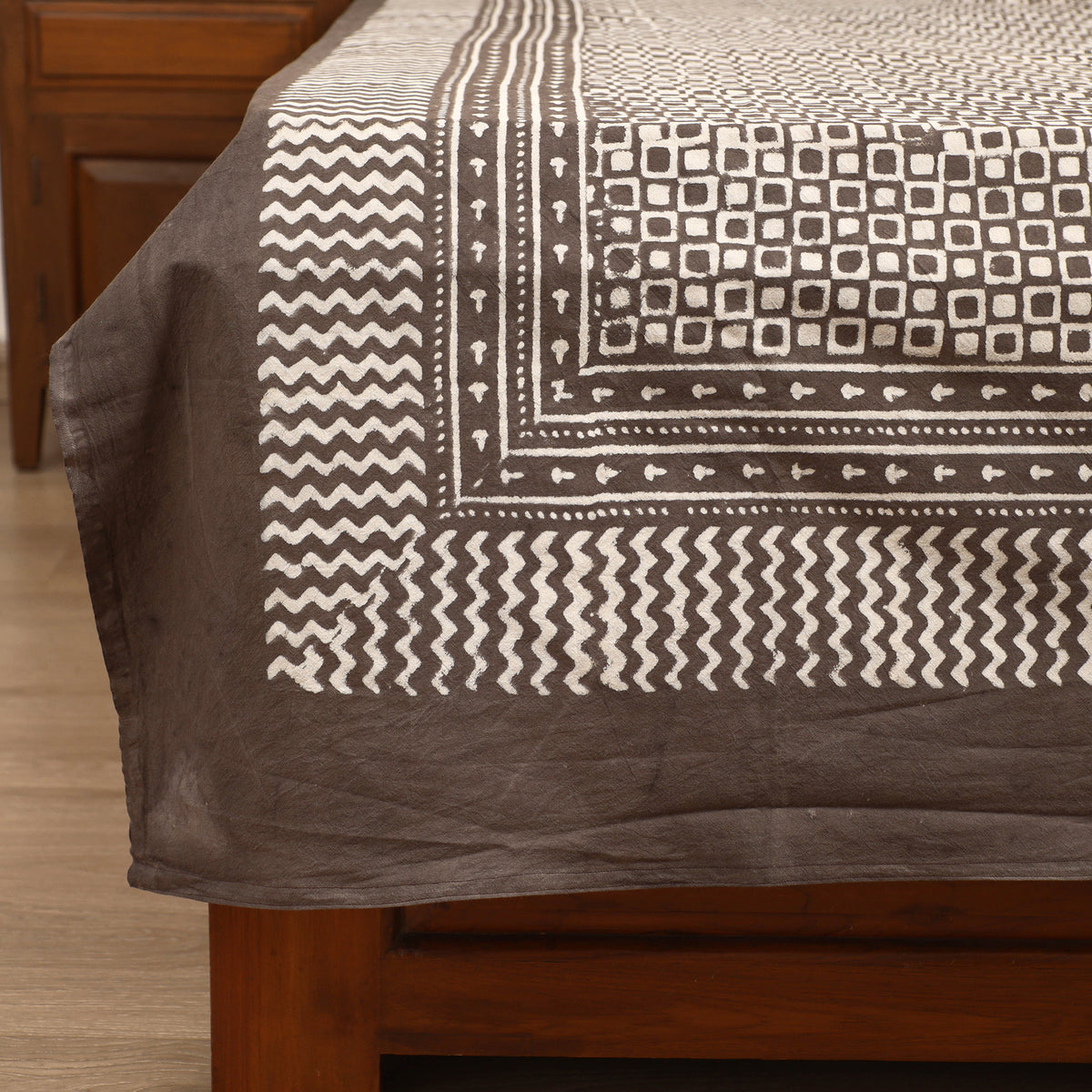 Pipad Hand Block Print Single Bedsheet with 1 Pillow Cover Set (90 x 60 in) 03