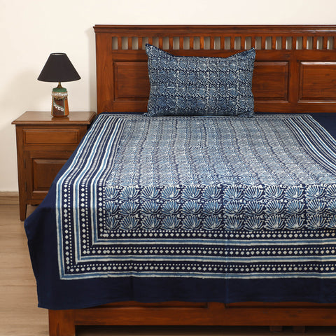 Pipad Hand Block Print Single Bedsheet with 1 Pillow Cover Set (90 x 60 in) 02
