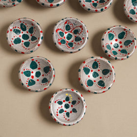 Decorative handpainted clay diya (set of 10) 38