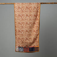 Beige - Kalamkari Block Printed Cotton Patchwork Stole 24