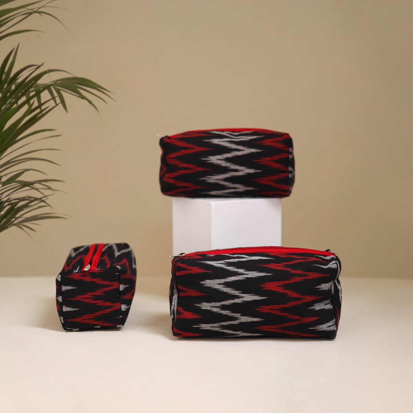 Handcrafted Fabric Toiletry Bags (Set of 3) 11