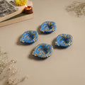 Decorative handpainted clay diya (set of 4) 10 - handcrafted
