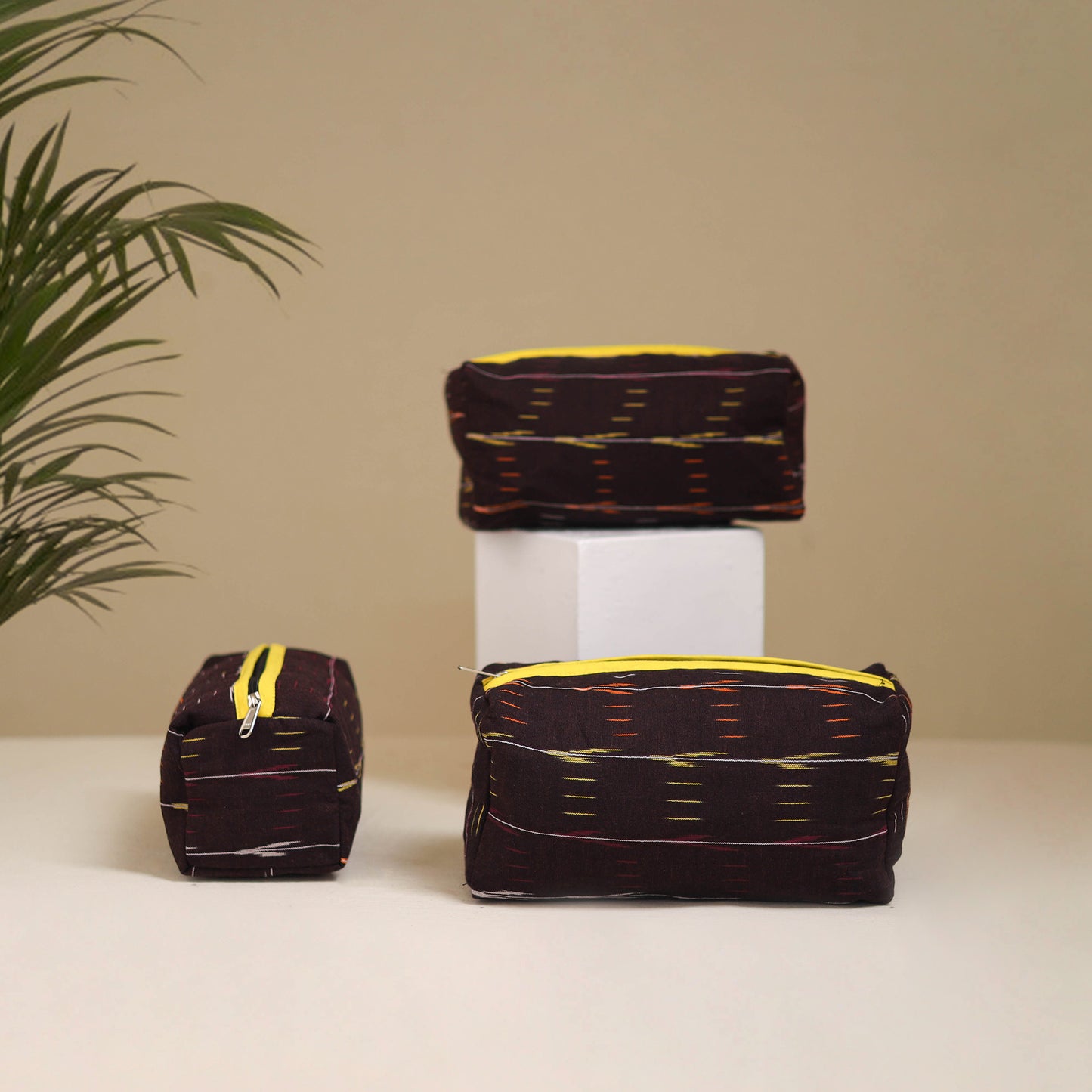 Handcrafted Fabric Toiletry Bags (Set of 3) 12