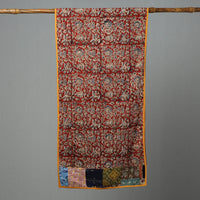 Red - Kalamkari Block Printed Cotton Patchwork Stole 16