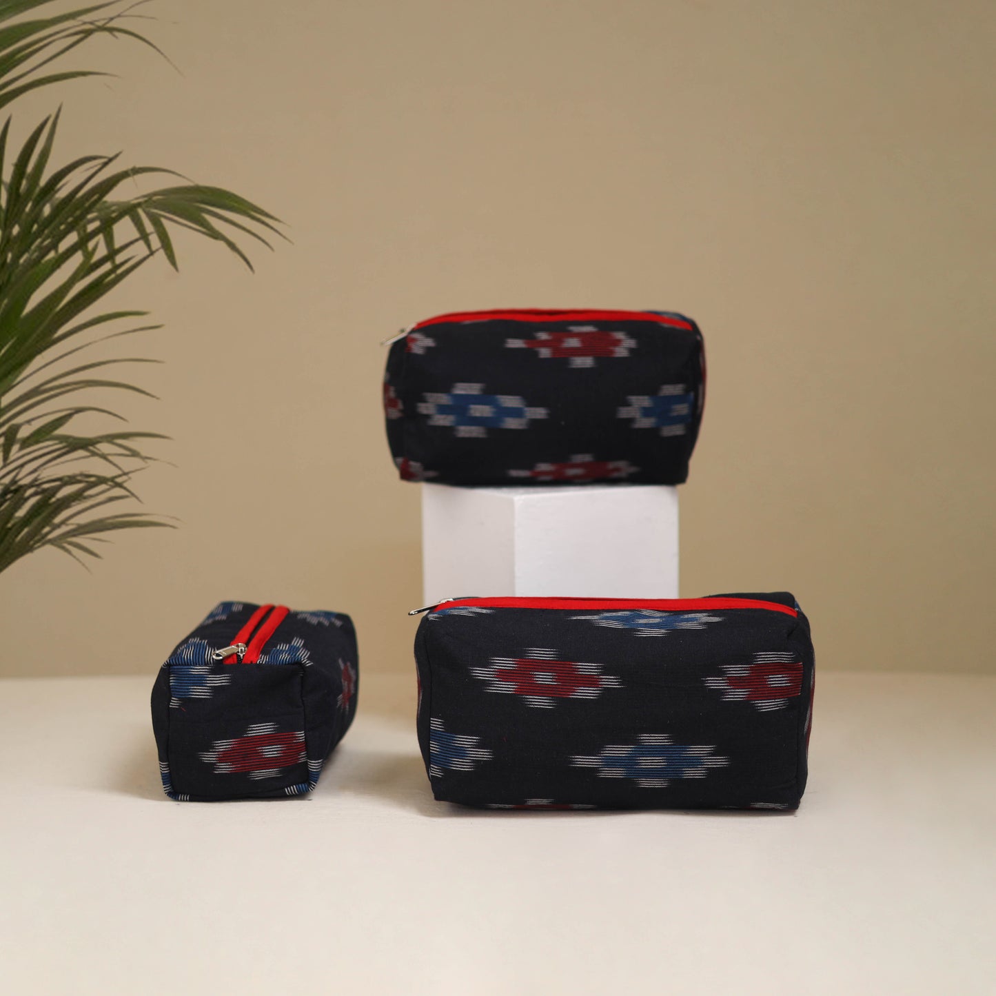 Handcrafted Fabric Toiletry Bags (Set of 3) 14