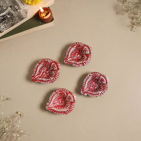 Decorative handpainted clay diya (set of 4) 11 - handcrafted