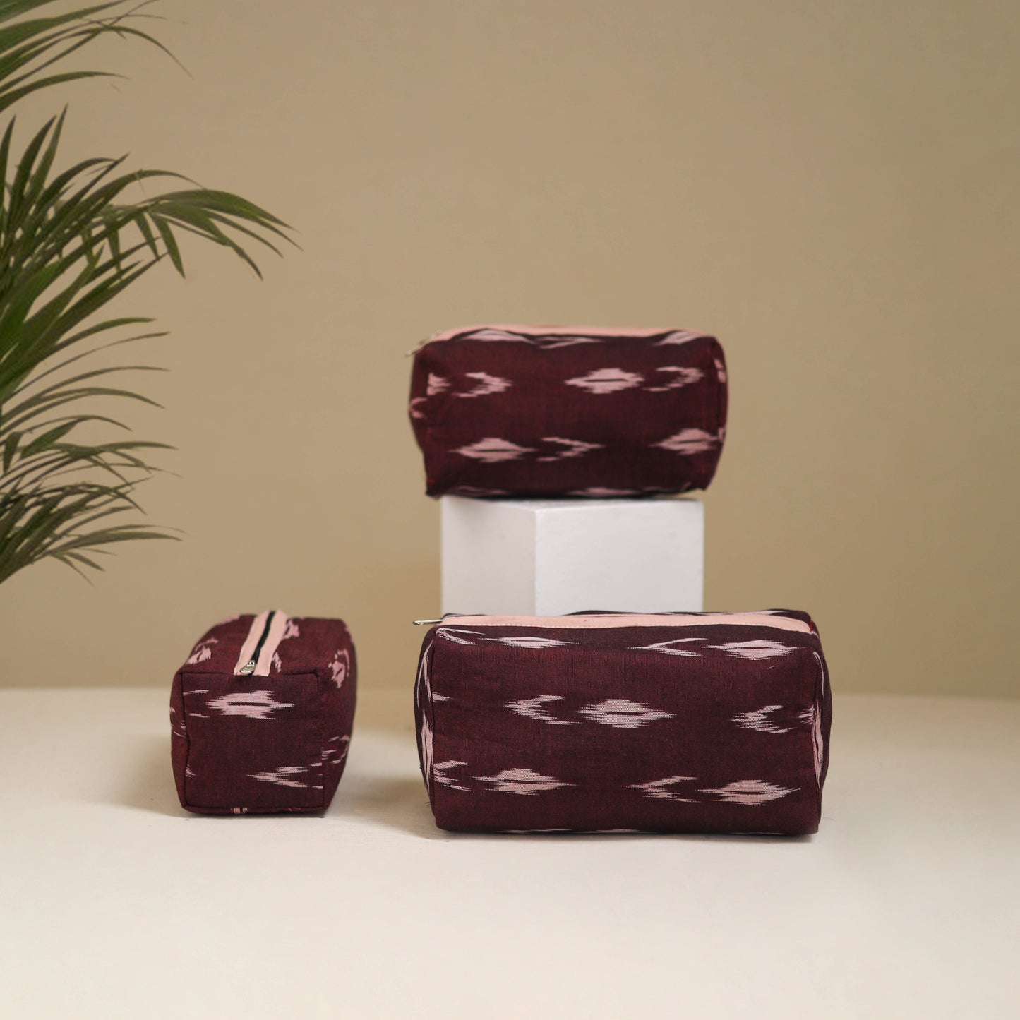 Handcrafted Fabric Toiletry Bags (Set of 3) 15