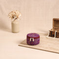 Handcrafted Bengal Kantha Work Round Utility Box 13