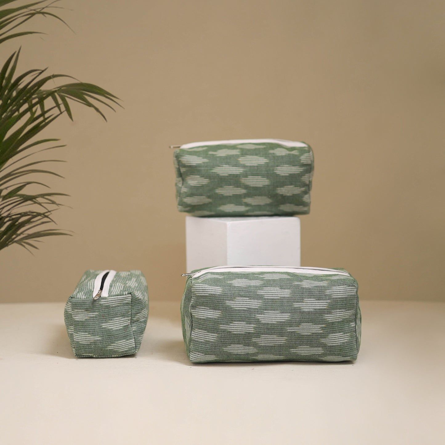 Handcrafted Fabric Toiletry Bags (Set of 3) 16