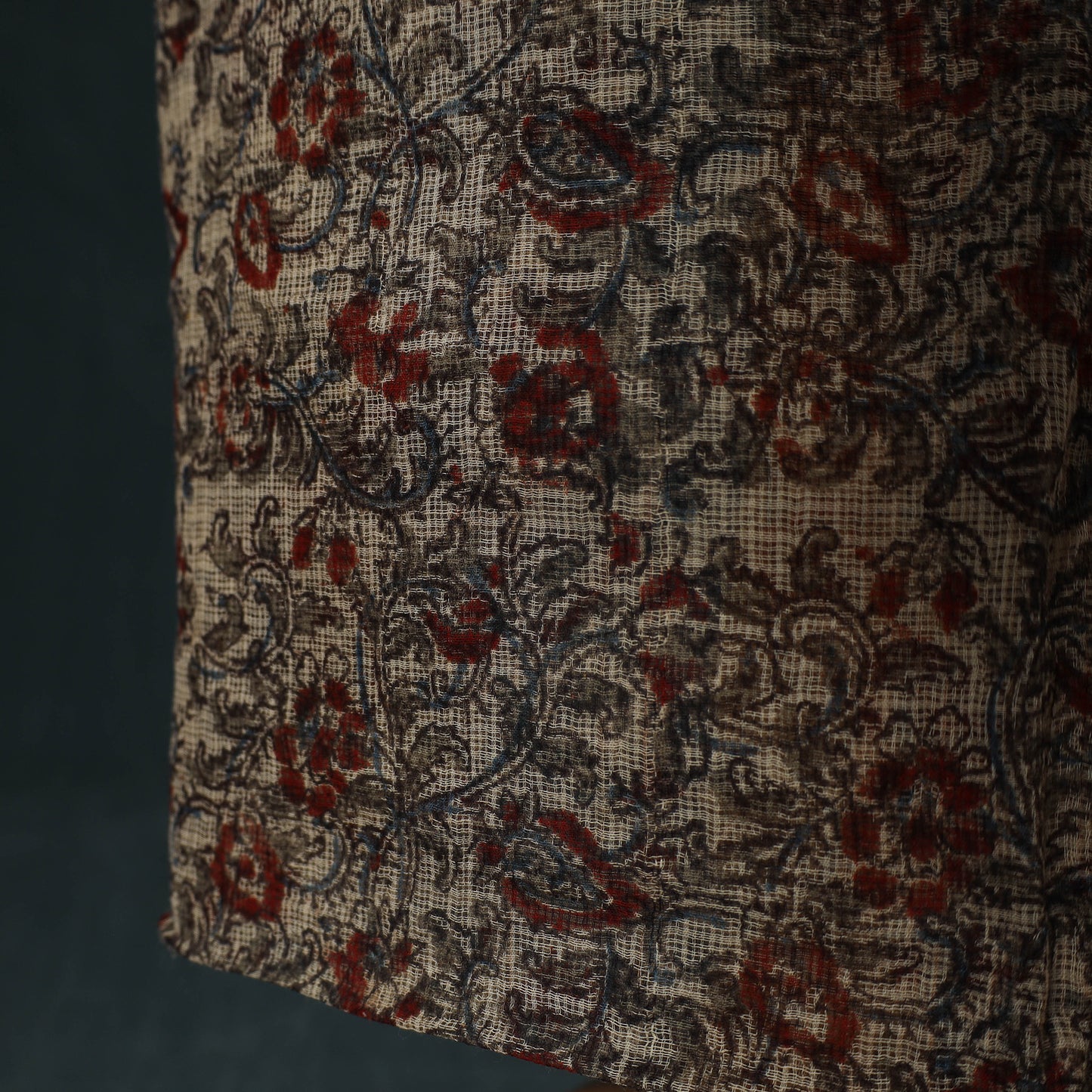 Pedana Kalamkari Block Print Kota Doria Cotton 2pc Unstitched Dress Material Kurta Set 33