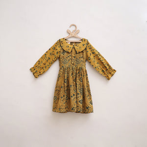 Pure Cotton Girls Frock Dress in Ajrakh Block Print (3-4 Years) 44