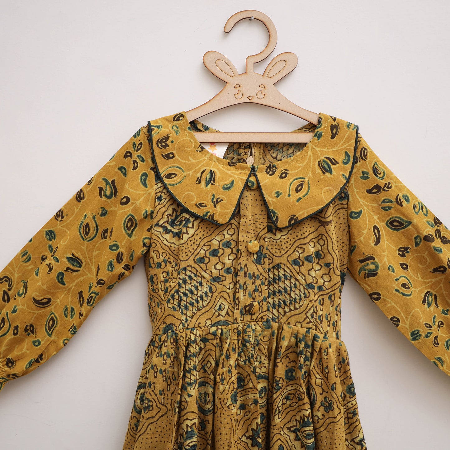 Pure Cotton Girls Frock Dress in Ajrakh Block Print (3-4 Years) 44