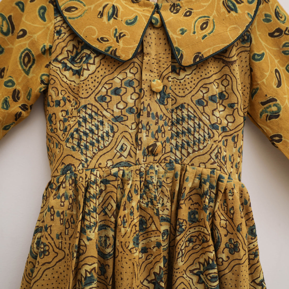 Pure Cotton Girls Frock Dress in Ajrakh Block Print (3-4 Years) 44