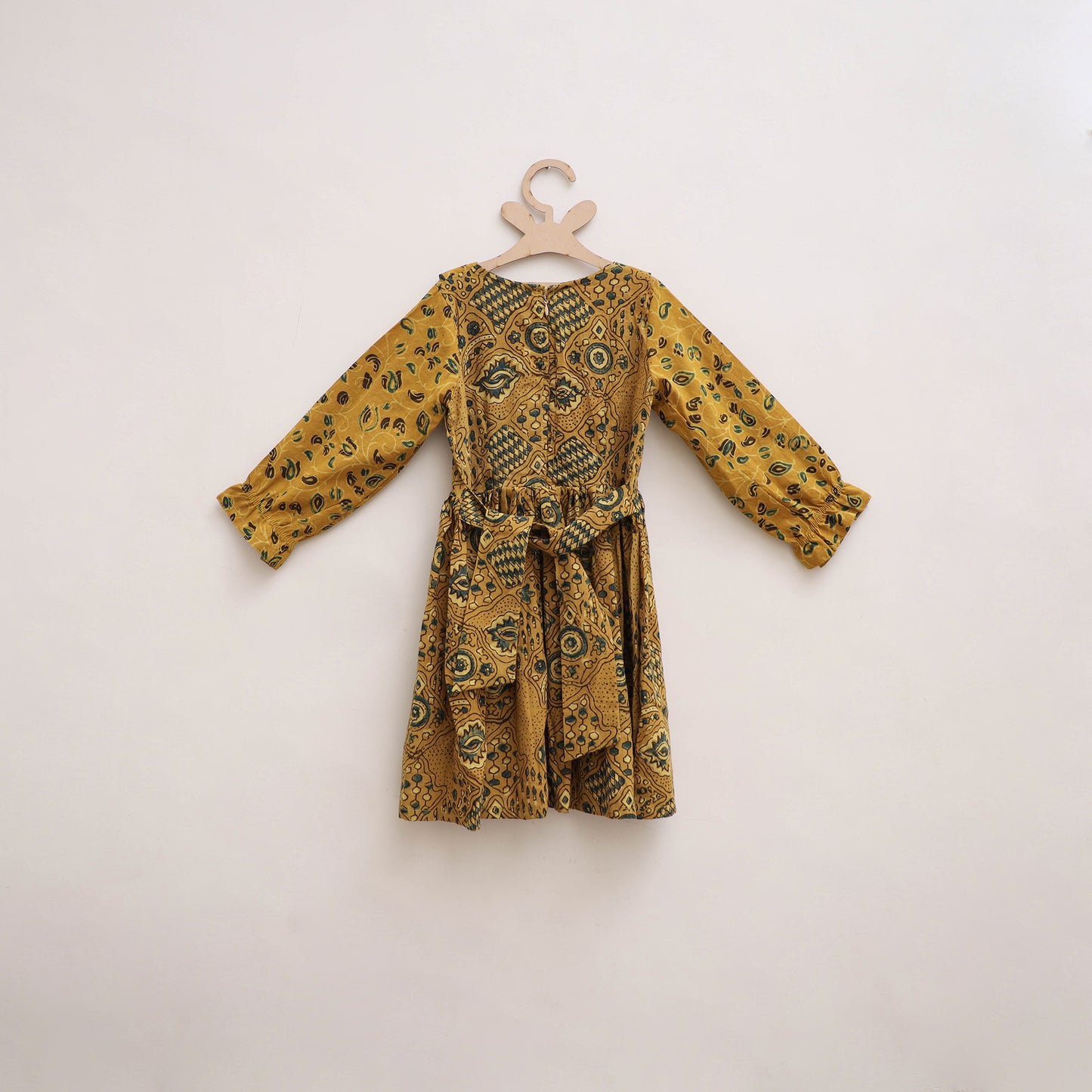Pure Cotton Girls Frock Dress in Ajrakh Block Print (3-4 Years) 44