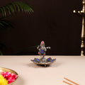 Tibetan Lotus Ganesha Stone Work White Metal Incense Stick Holder 02