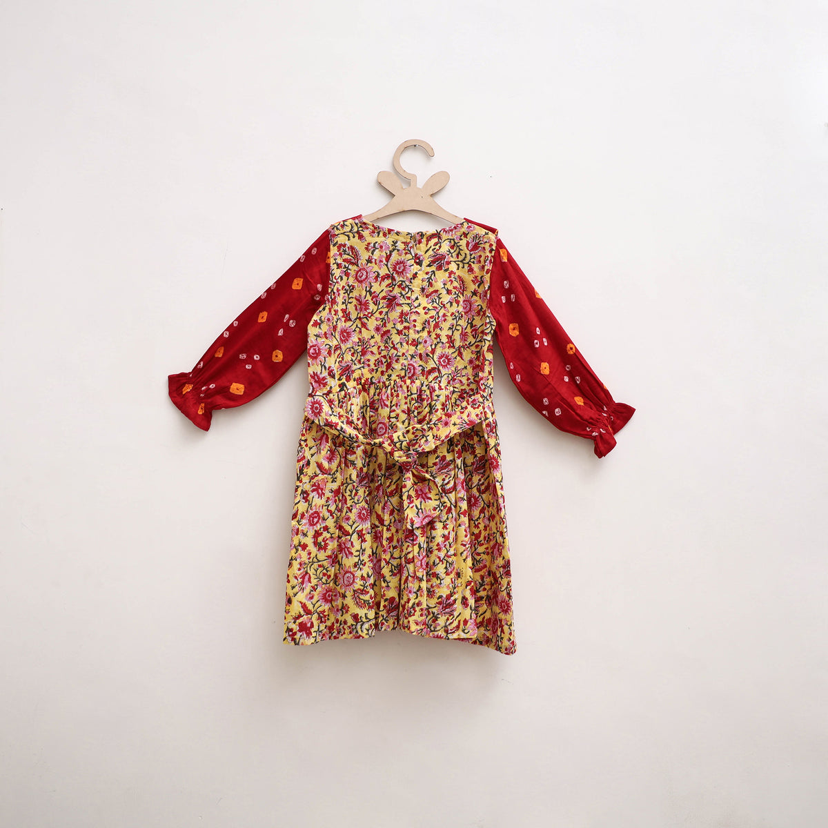 Pure Cotton Girls Frock Dress in Sanganeri Floral Print (3-4 Years) 02
