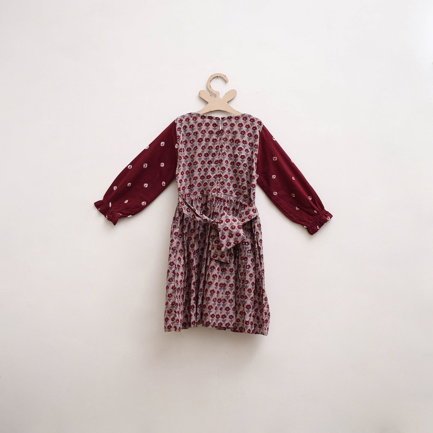 Pure Cotton Girls Frock Dress in Sanganeri Floral Print (3-4 Years) 03