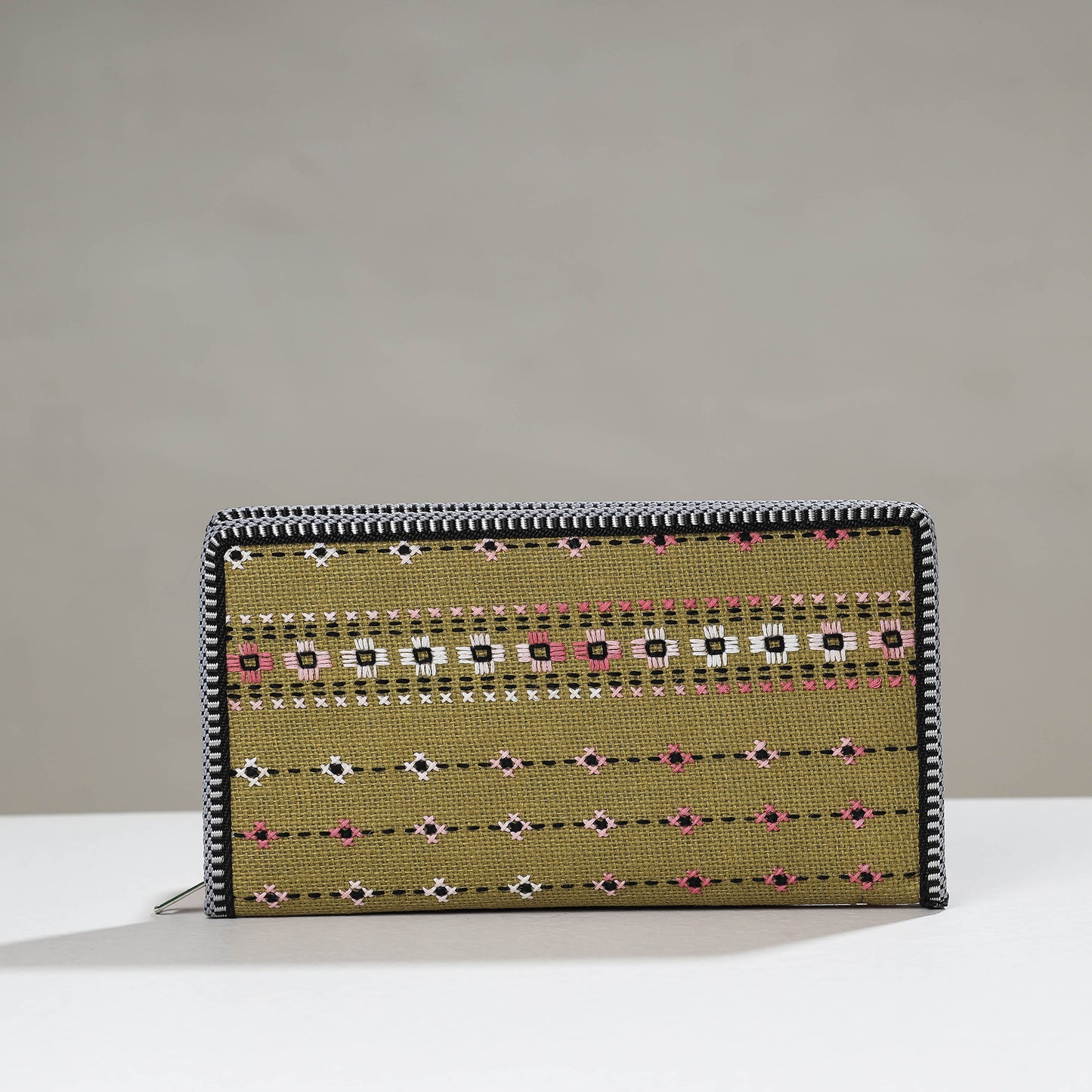 Tribal Hand Embroidered Jute Passport Cover