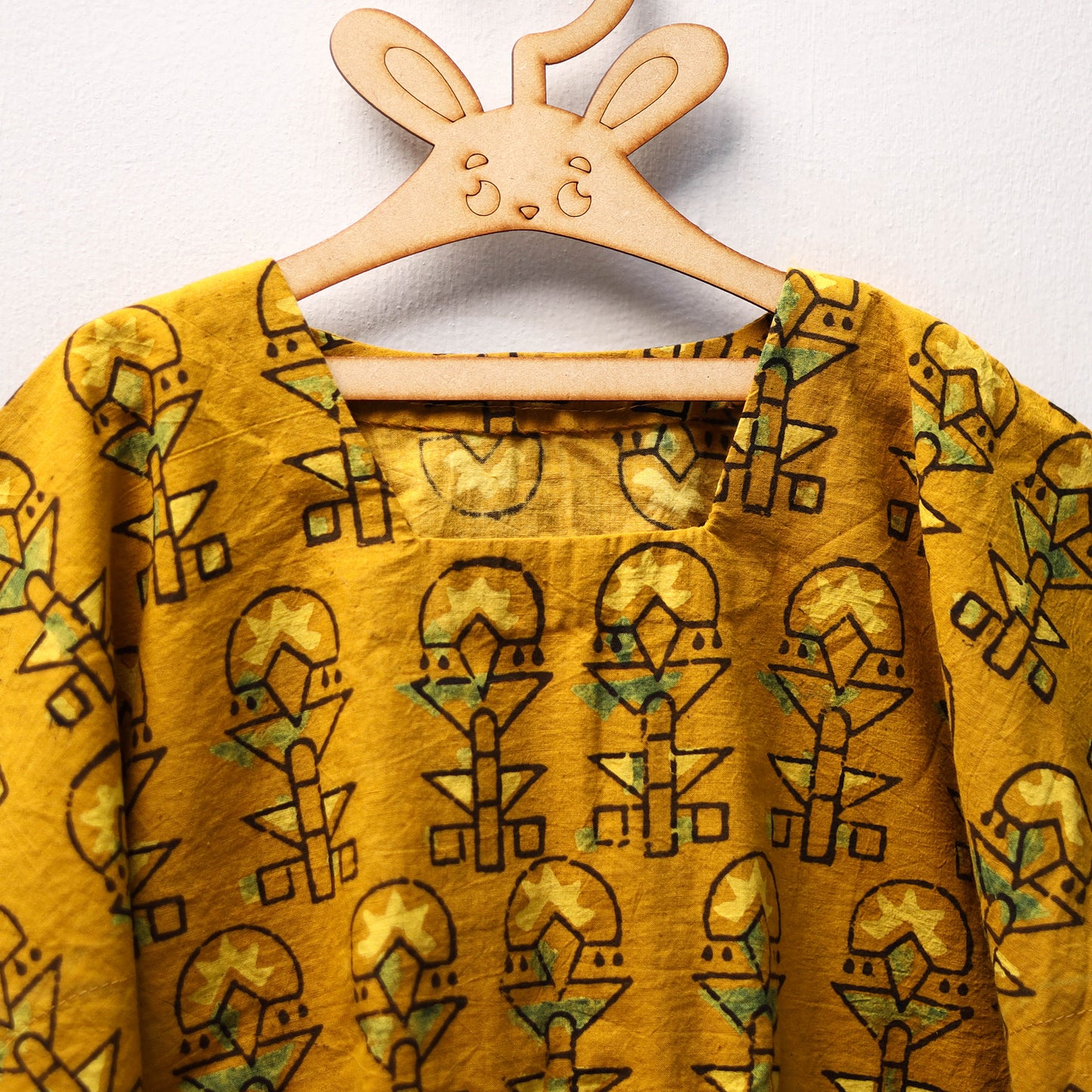 Yellow - cotton kids kaftan (3-4 years) 32 - handcrafted