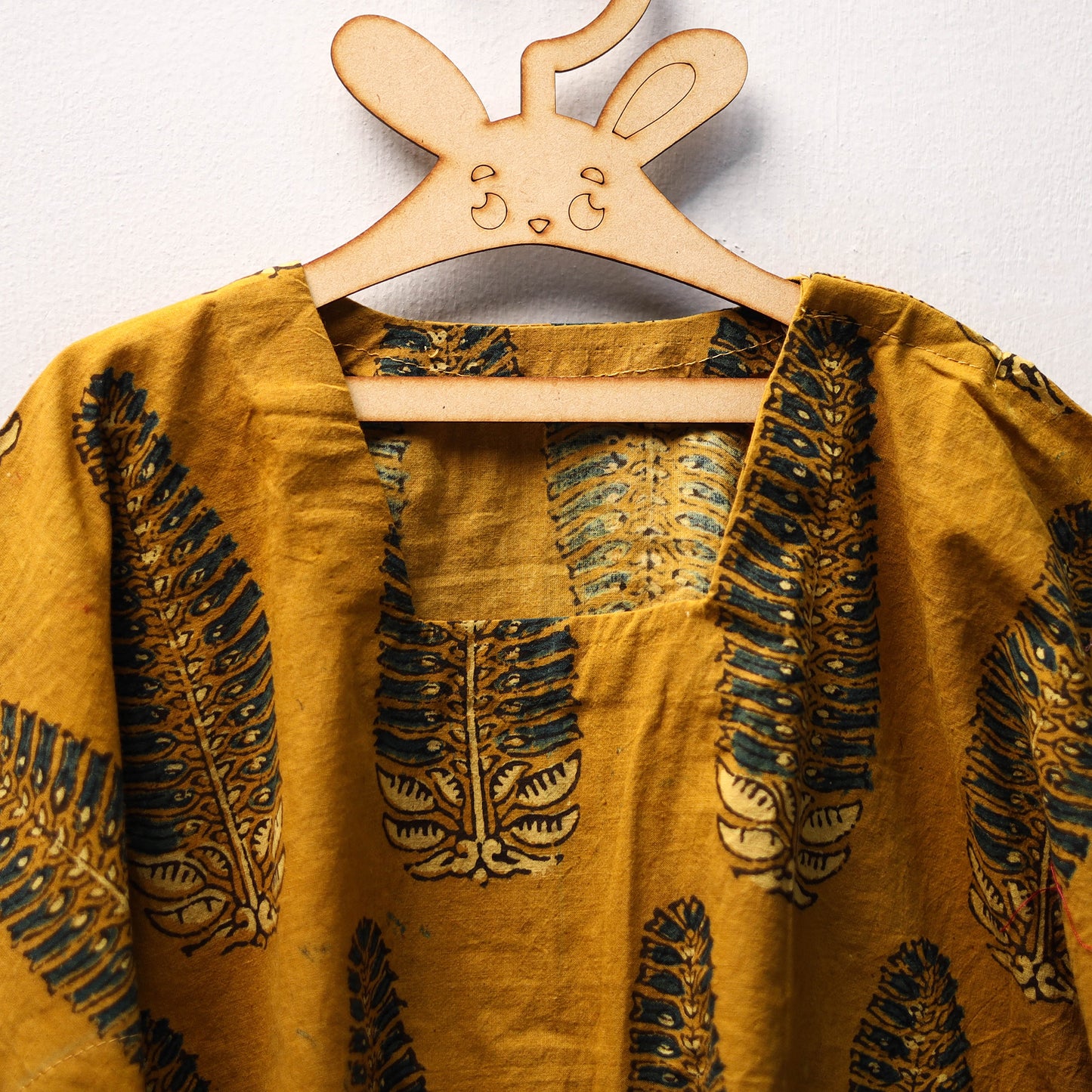 Yellow - cotton kids kaftan (3-4 years) 33 - handcrafted