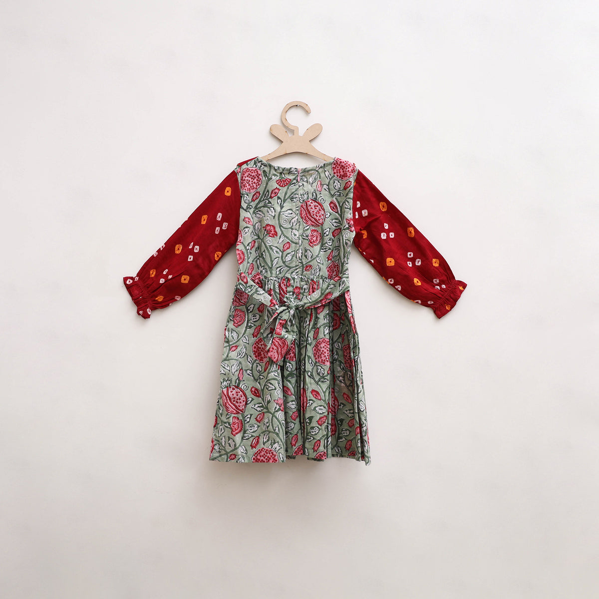 Pure Cotton Girls Frock Dress in Sanganeri Floral Print (3-4 Years) 07