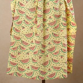  Hand Block Printed Cotton Kaftan with Tie-Up Waist 