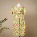  Hand Block Printed Cotton Kaftan with Tie-Up Waist 