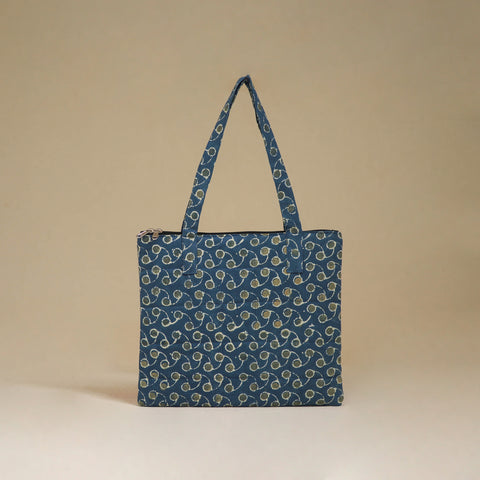 Blue - Handcrafted Quilted Handbag 09