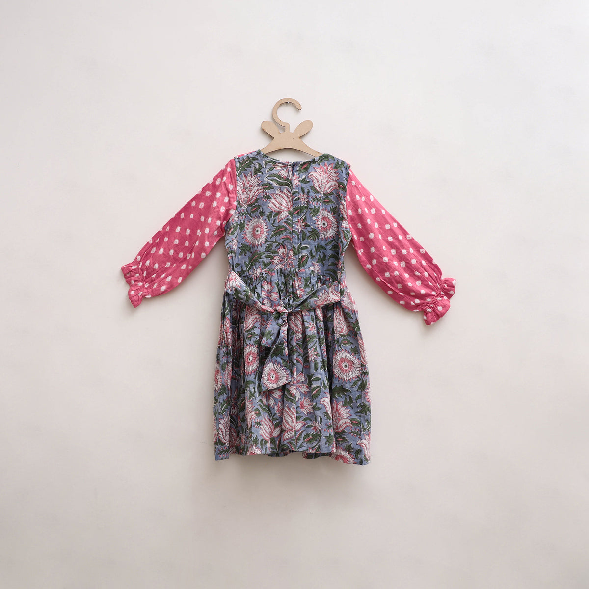 Pure Cotton Girls Frock Dress in Sanganeri Floral Print (3-4 Years) 08
