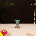 Tibetan Ganesha Stone Work White Metal Incense Stick Holder 33