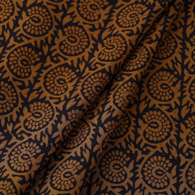 Brown Bagh Hand Block printed Cotton Fabric 