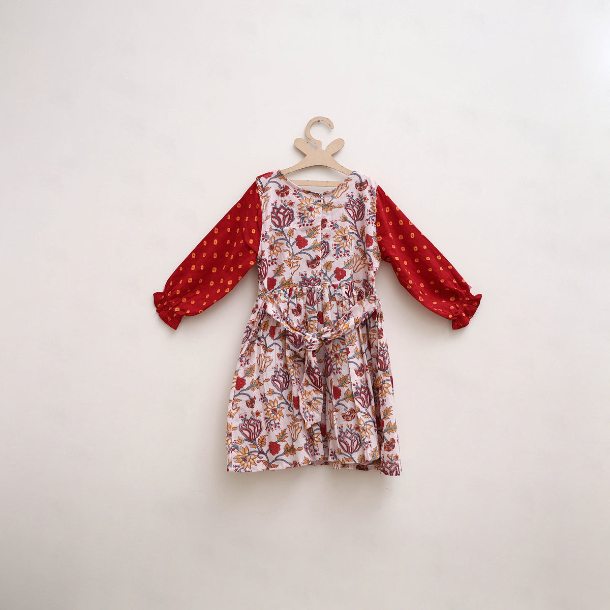 Pure Cotton Girls Frock Dress in Sanganeri Floral Print (3-4 Years) 10