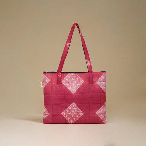 Pink - Handcrafted Quilted Handbag 15