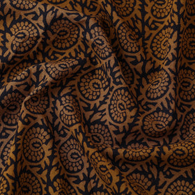 Brown Bagh Hand Block printed Cotton Fabric 