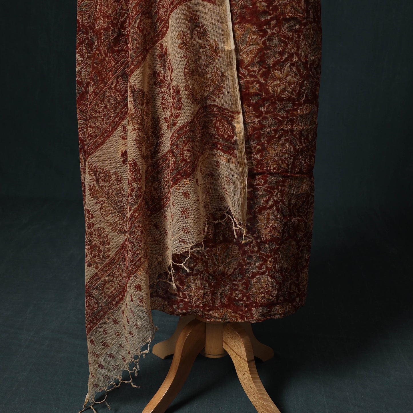 Pedana Kalamkari Block Print Kota Doria Cotton 2pc Unstitched Dress Material Kurta Set 45